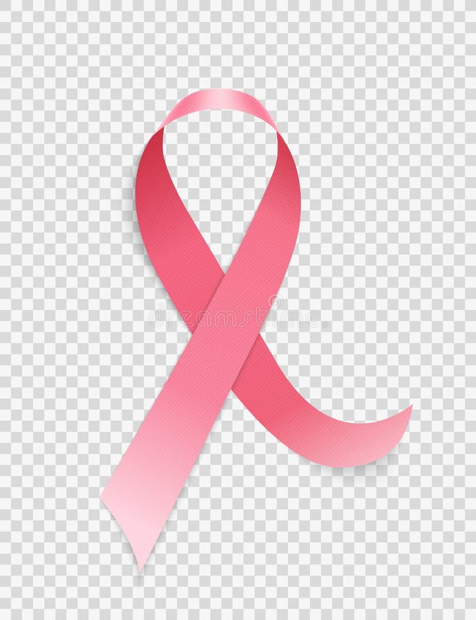 Breast Cancer Awareness Month Pink Ribbon Sign on Transparent Background Vector Illustration stock illustration Breast Cancer Awareness Month Pink Ribbon Sign on Transparent Background Vector Illustration stock illustration