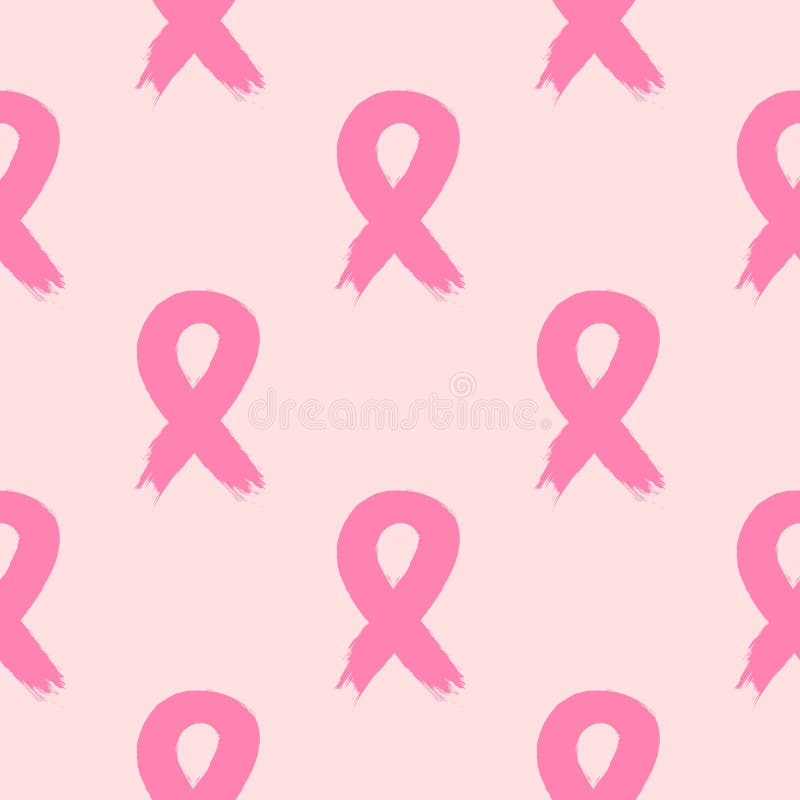 Breast cancer awareness pink ribbons seamless pattern EPS10 file