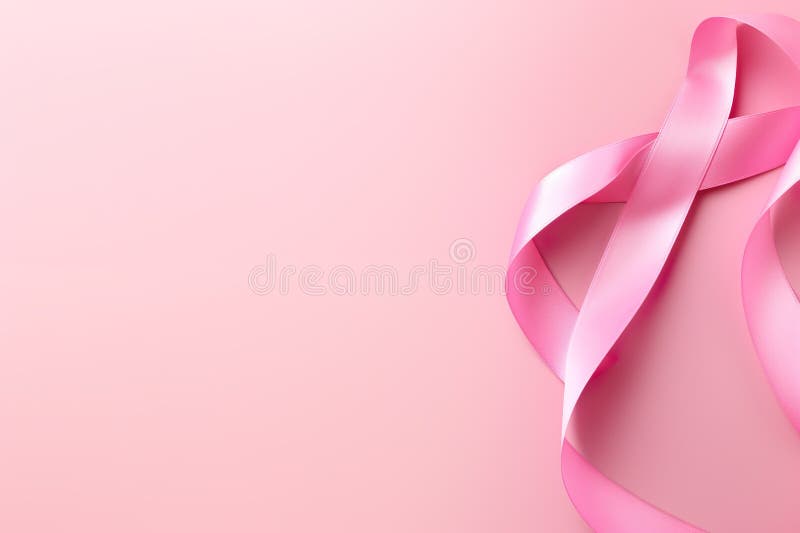 A Set of Pink Ribbons Against Breast Cancer. Pink Ribbon Breast