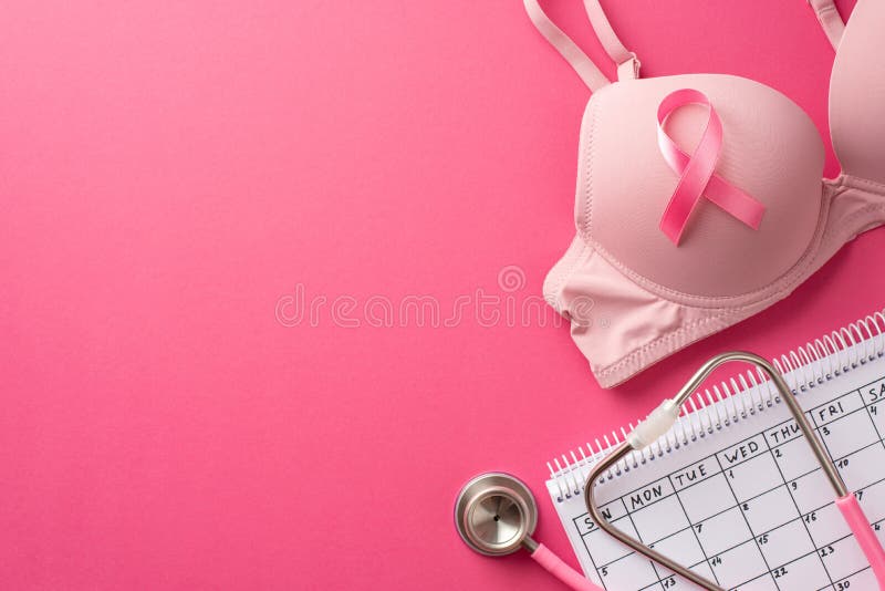 Top View Of Brassiere On Pink Background, Free Stock Photo and Image  275830526