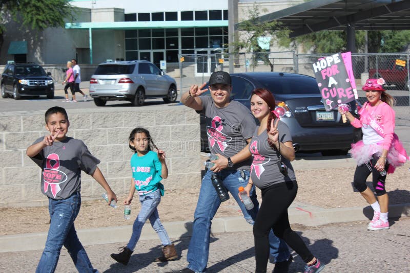 Hispanic family breast cancer walk supporters royalty free stock photos Hispanic family breast cancer walk supporters royalty free stock photos