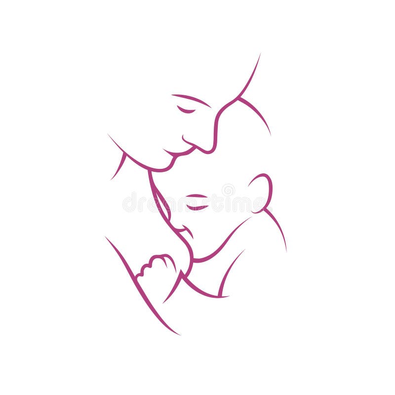 Breast feeding vector sign royalty free illustration