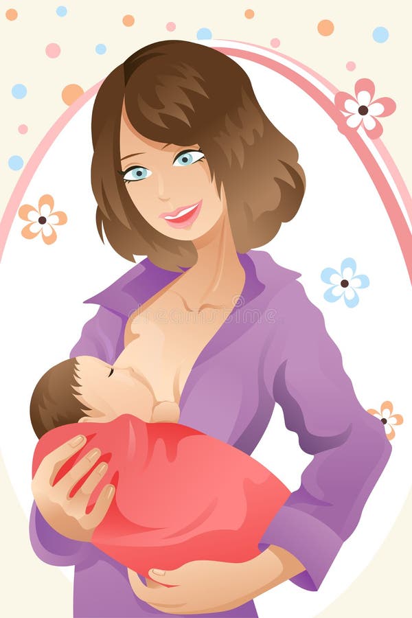 Breast feeding woman stock illustration Breast feeding woman stock illustration