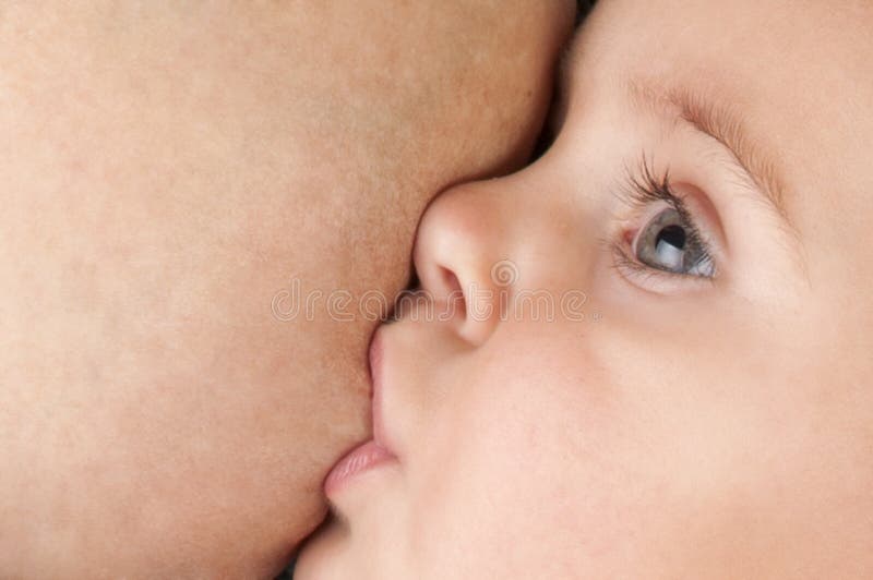 Breastfeeding baby close-up