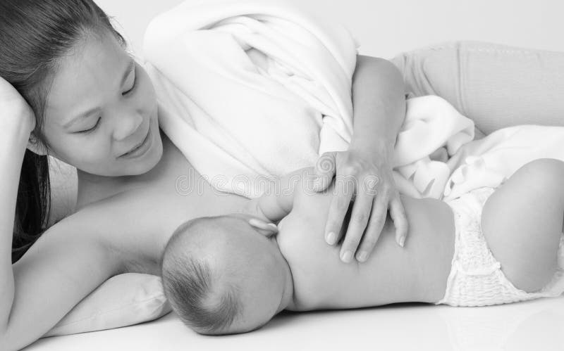 Baby Eating Mothers Milk Mother Breastfeeding Stock Photo 1239630469