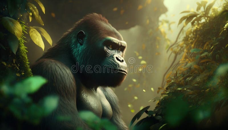 https://thumbs.dreamstime.com/b/breathtaking-artwork-features-gorilla-its-natural-habitat-set-against-lush-vibrant-backdrop-jungle-s-form-269985752.jpg