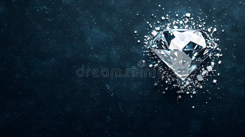 A breathtaking diamond glimmers brilliantly against a dark, mysterious backdrop, mesmerizing all who behold royalty free illustration