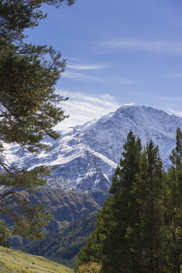 Breathtaking panorama of morning wild nature high in mountains