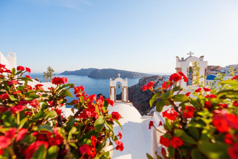 Breathtaking view of Santorini royalty free stock photos