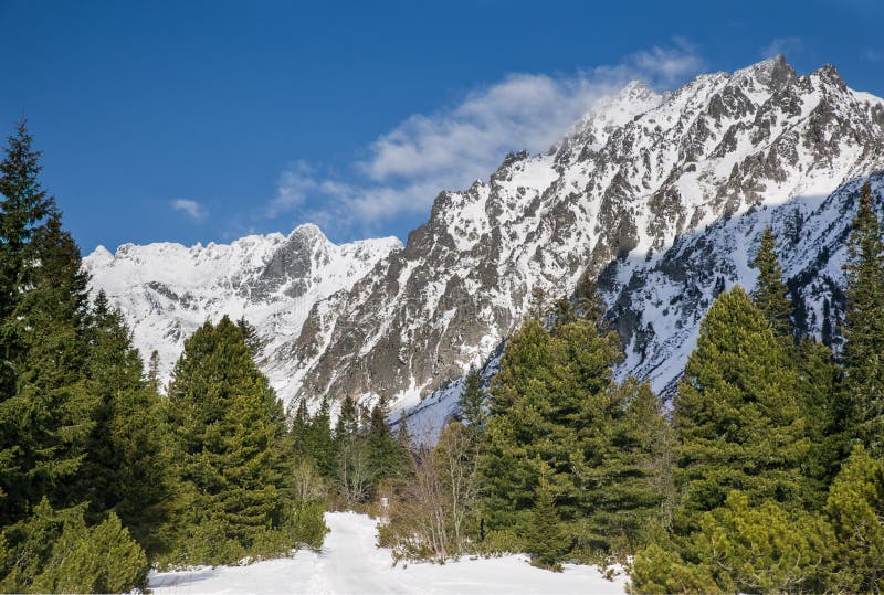 Breathtaking view of snowy mountains