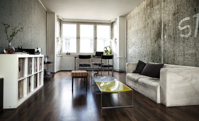 De Woonkamer van de flat royalty-vrije stock afbeeldingen De Woonkamer van de flat royalty-vrije stock afbeeldingen