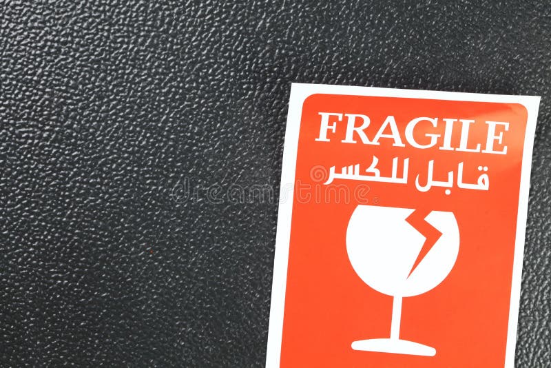 Breekbare stickerscène stock fotografie Breekbare stickerscène stock fotografie
