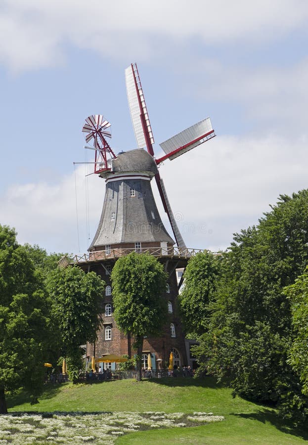 Moinho De Vento Kriemhildemuhle, Cidade Xanten, Alemanha Foto de