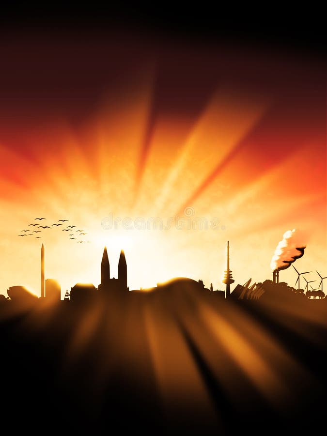 Bremen City Silhouette Sunset 1