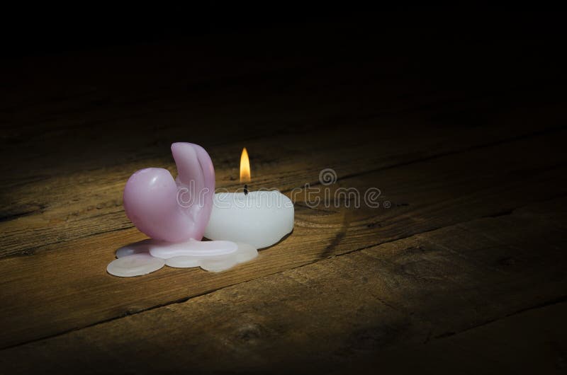 Brennende Kerze Herz Stockbild Bild Von Paraffin Februar