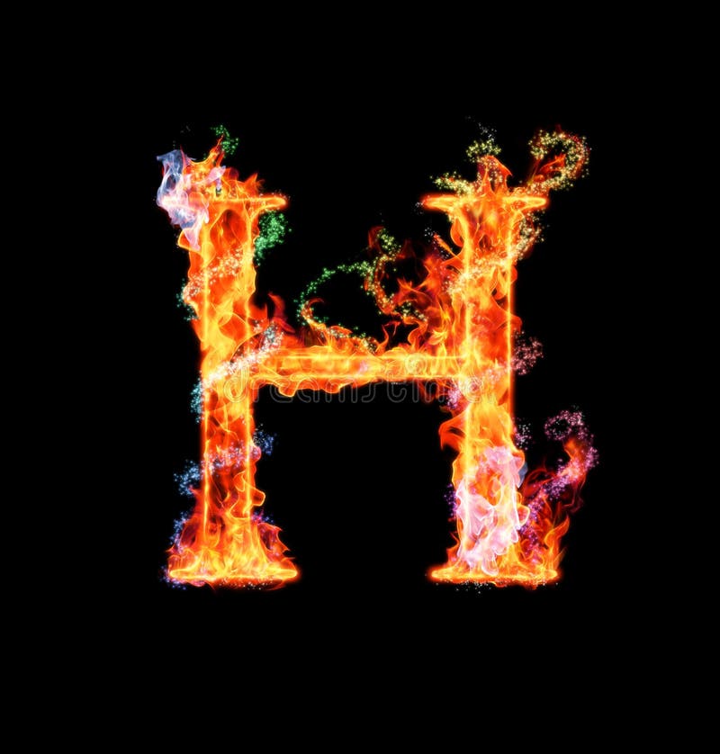 Brennender magischer Schrifttyp - H