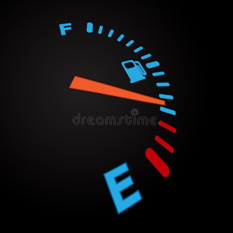 Blue fuel gauge on black background. eps10. Blue fuel gauge on black background. eps10