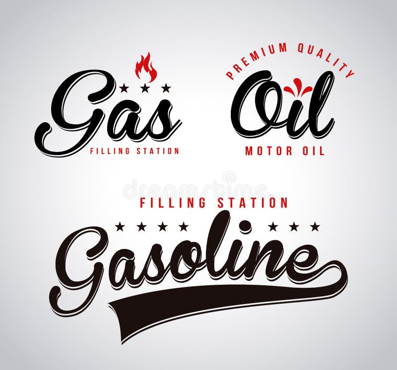 Fuel labels over gray background vector illustration. Fuel labels over gray background vector illustration