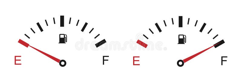 Fuel indicator meter isolated on white background. Fuel gauge. The concept of a fuel indicator, gas meter. Vector stock. Fuel indicator meter isolated on white background. Fuel gauge. The concept of a fuel indicator, gas meter. Vector stock