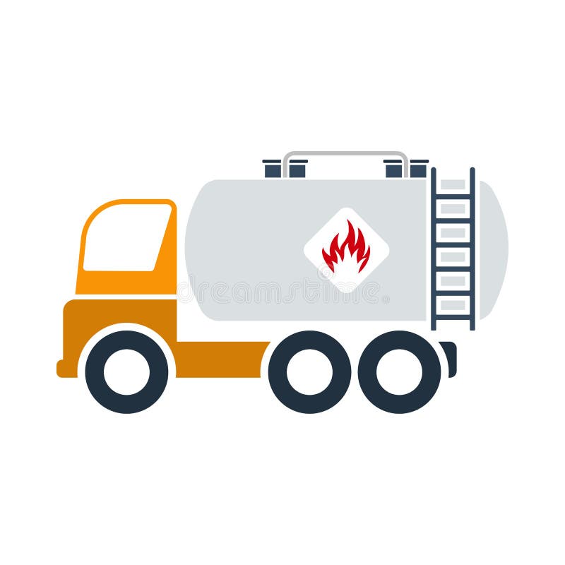 Fuel Tank Truck Icon. Flat Color Design. Vector Illustration. Fuel Tank Truck Icon. Flat Color Design. Vector Illustration