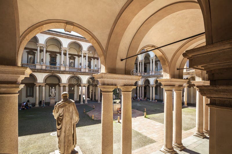 Brera slott i Milan, Italien royaltyfria bilder Brera slott i Milan, Italien royaltyfria bilder