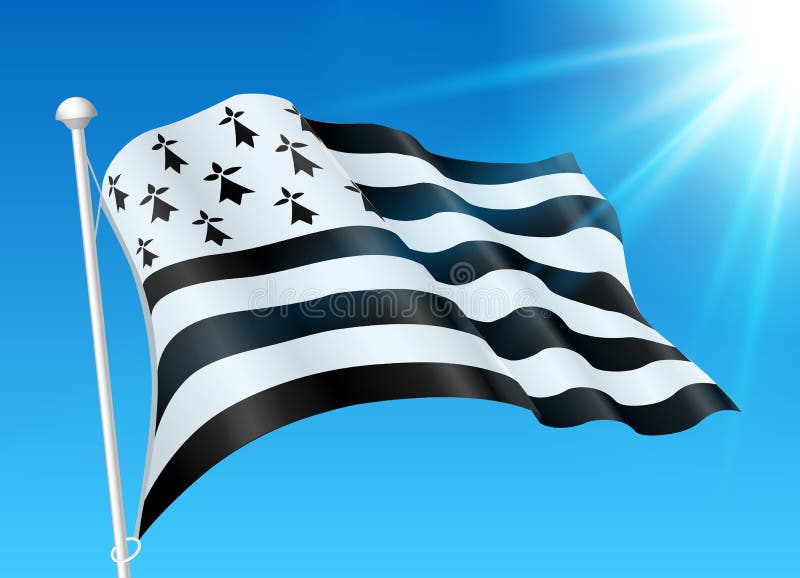 Drapeau breton, Gwenn ha Du Stock Illustration