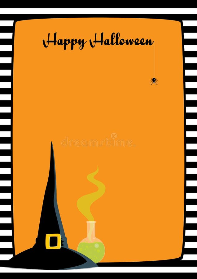 Breuvage magique de chapeau de sorcière de cadre de Halloween illustration de vecteur Breuvage magique de chapeau de sorcière de cadre de Halloween illustration de vecteur