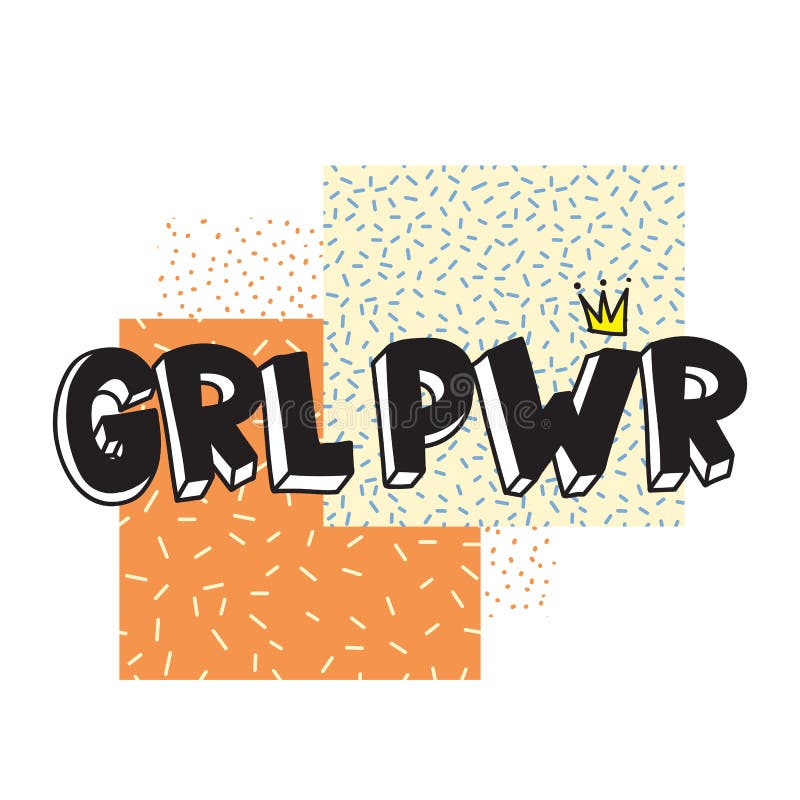 Breve citazione di GRL PWR Illustrazione sveglia di potere della ragazza illustrazione vettoriale Breve citazione di GRL PWR Illustrazione sveglia di potere della ragazza illustrazione vettoriale