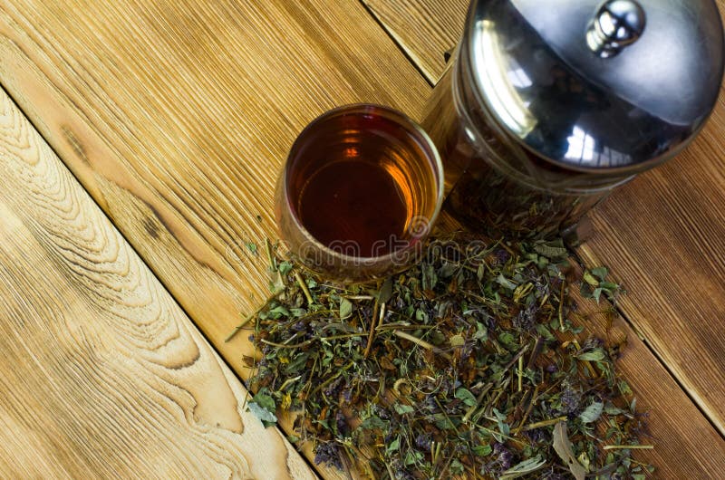 Brewed tea on a serving table with brewing stock photos Brewed tea on a serving table with brewing stock photos