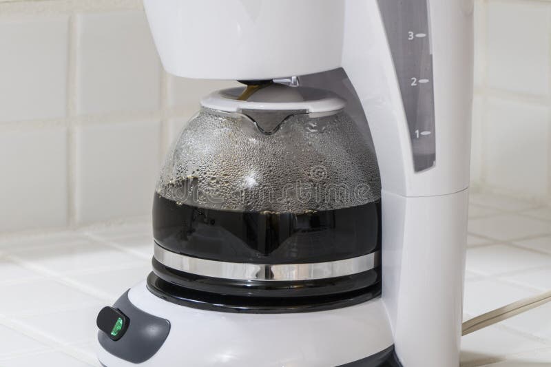 Brewing Coffee Maker stock image. Image of coffee, white 112714241