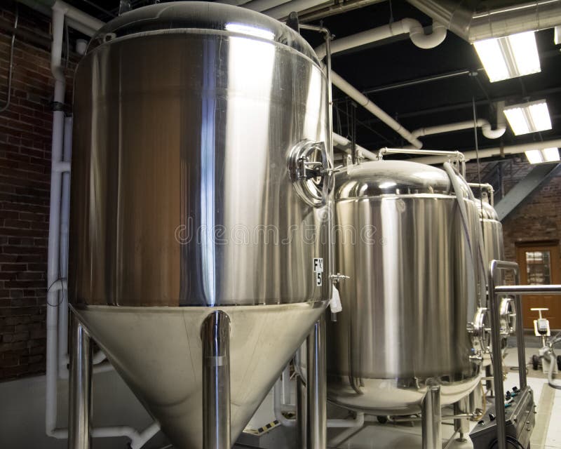Brewing Tanks at a Craft Brewery