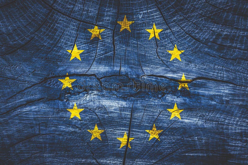 brexit concept - de EU-vlag op grungeachtergrond royalty-vrije stock afbeeldingen brexit concept - de EU-vlag op grungeachtergrond royalty-vrije stock afbeeldingen