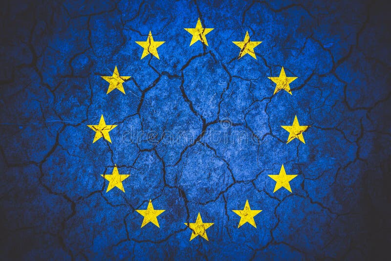 Brexit concept - EU flag on grunge background