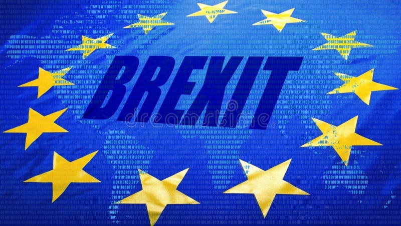 Brexit, EU Flag and World Map Stock Photo - Image of binary, border