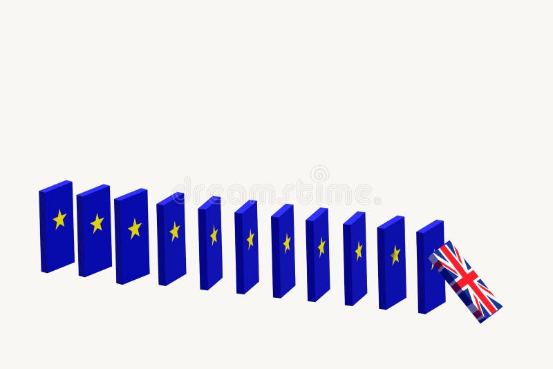 Brexitconcept het UK die de EU verlaten 3d geef terug vector illustratie Brexitconcept het UK die de EU verlaten 3d geef terug vector illustratie
