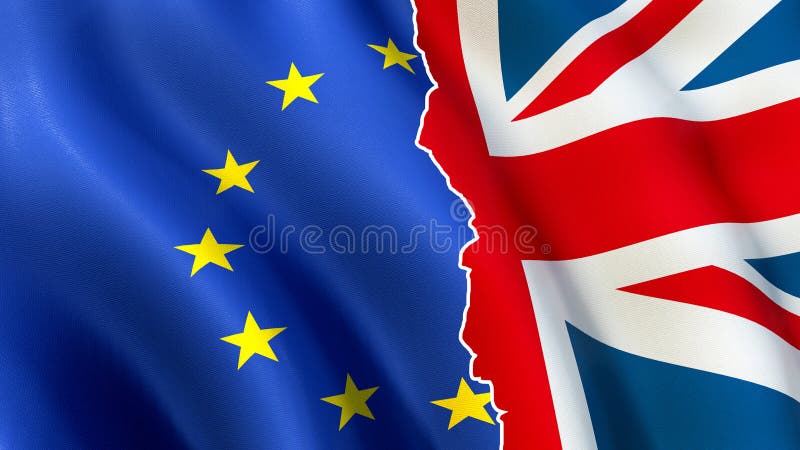 Brexit标志-分开欧盟和英国旗子 库存例证 Brexit标志-分开欧盟和英国旗子 库存例证