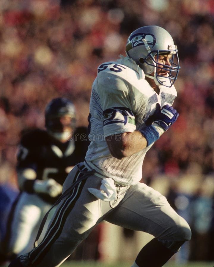 Brian Bosworth, known as `The Boz`, linebacker for the Seattle Seahawks.