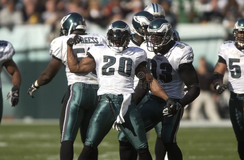 2004: Philadelphia Eagles safety Brian Dawkins celebrates during game against the Carolina Panthers.