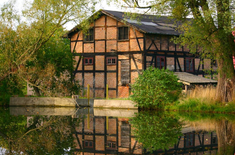 Brick building stock photo