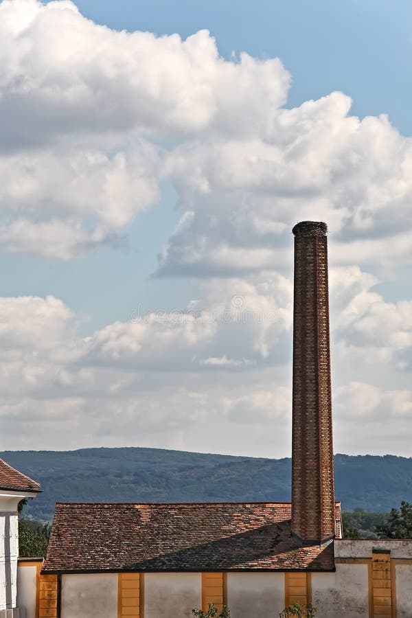 Brick chimney stock photo