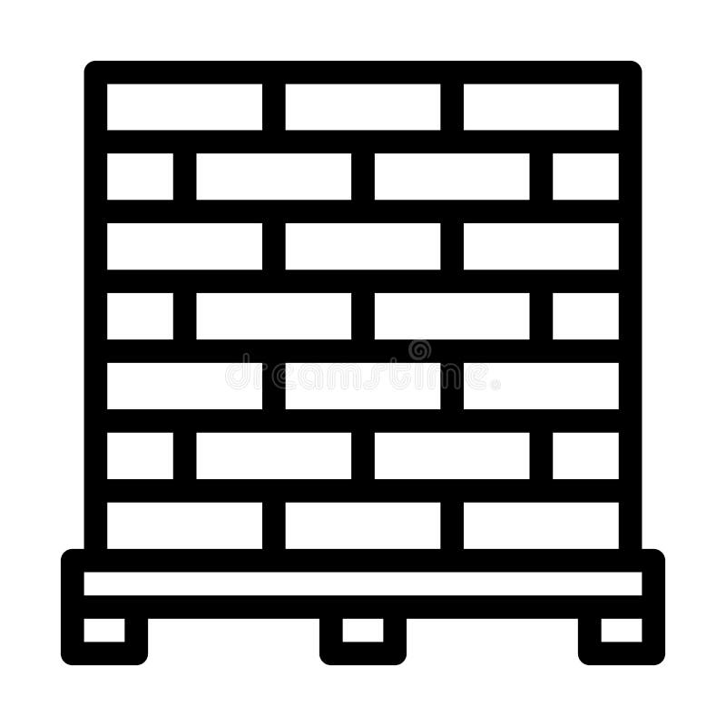 Brick Construction Material Line Icon Vector Illustration Stock Vector