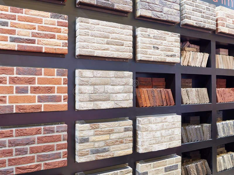 Brick Decorative Wall Panels on Construction Store Stock Image Image