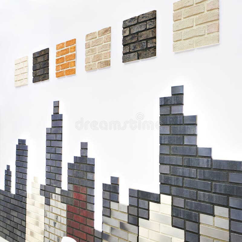 Brick Decorative Wall Panels on Store Stock Image Image of design