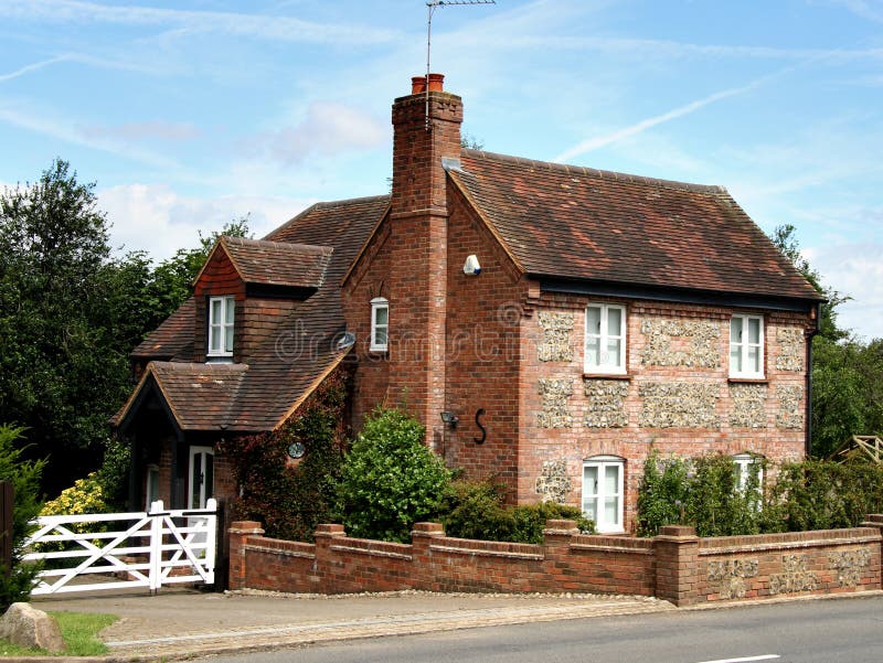 Brick and Flint Wall stock photo. Image of gate, heritage 2344438