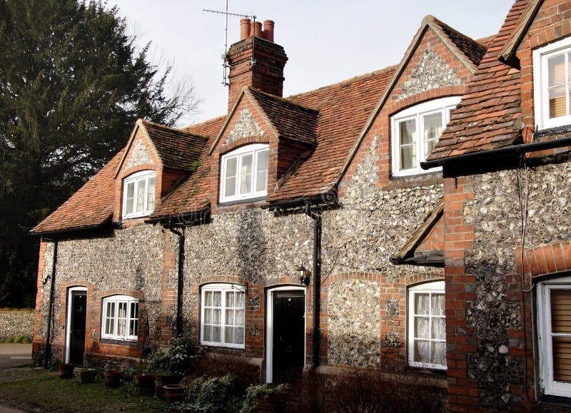 Brick and Flint Wall stock photo. Image of gate, heritage 2344438