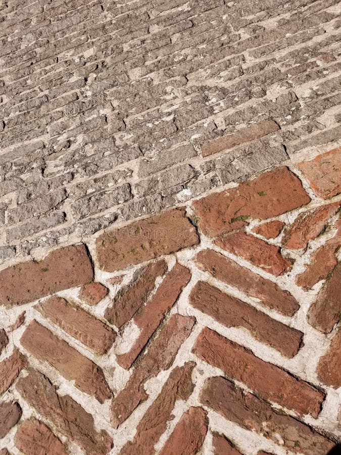 Brick Herringbone Pattern Stone Wall Stock Photo Image of brick