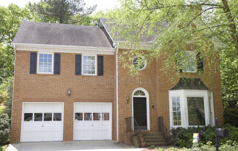 Brick House With Bay Window Stock Photo Image 5436980