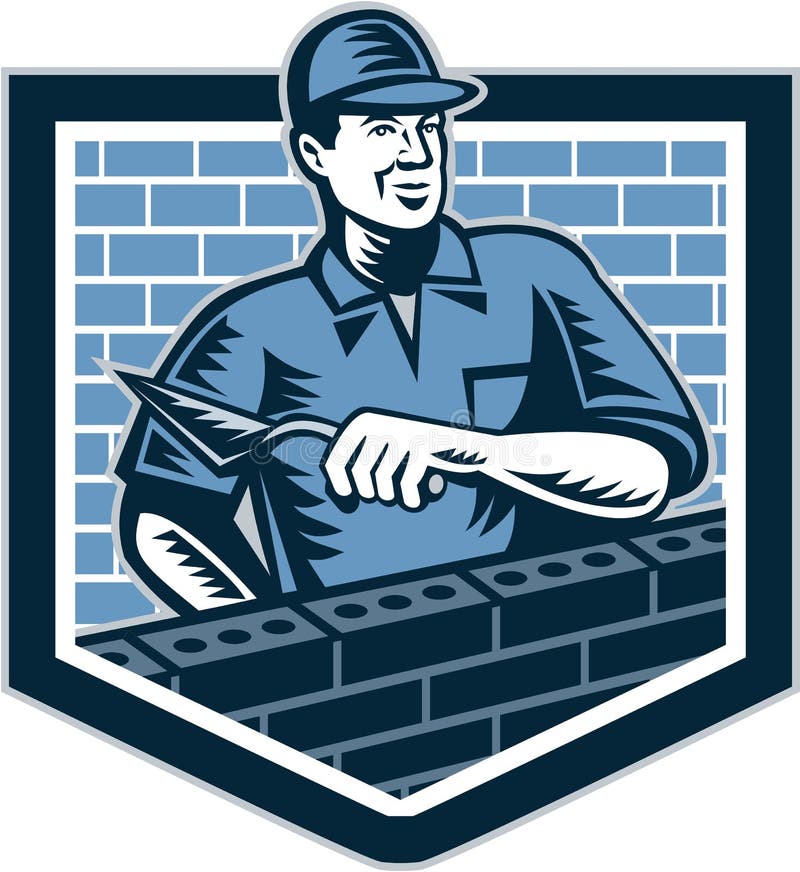 Brick Layer Mason Masonry Worker Retro