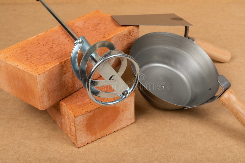 Brick and mason tools stock image. Image of bricklaying 209649449