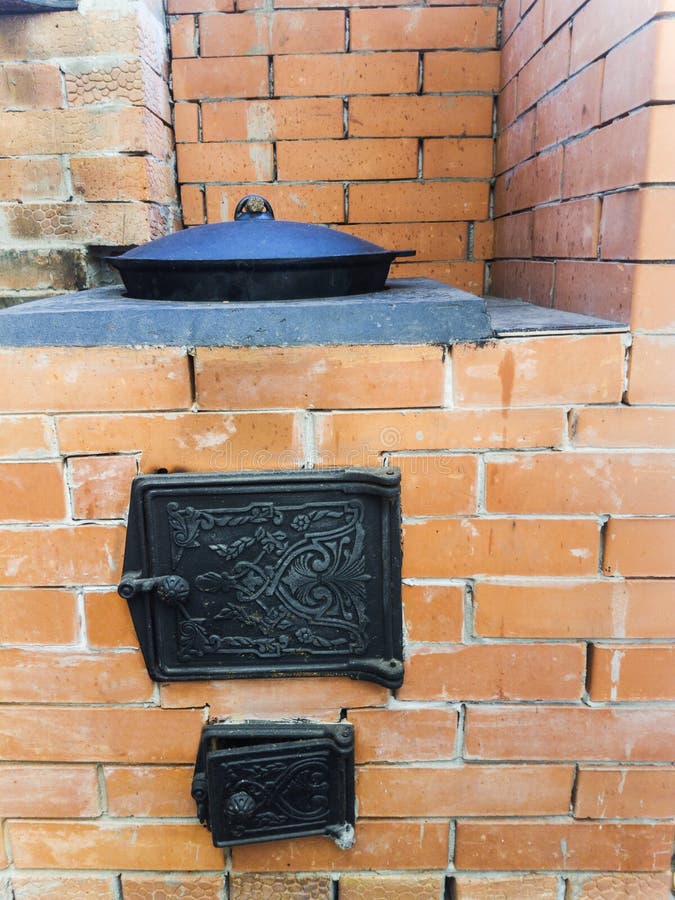 Brick oven with caoutchouc stock image. Image of caseiculture 99029973